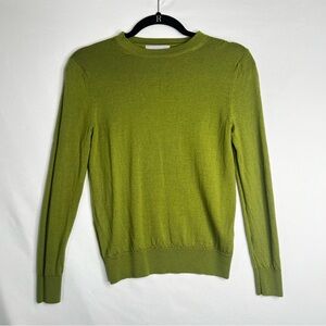 Marks & Spencer Extra Fine Merino Wool Pullover Sweater Olive Green Womens Sz 10